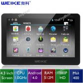 Tablet WEIKE Preto Tela 4.3 - Android 4.0 HD - 4GB -